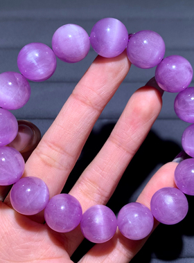 天然猫眼紫锂辉石单圈手链水晶女