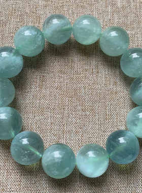 天然绿柱石单圈手链冰润透绿