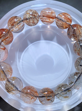 天然黑金超单圈共生双轮顺发手串