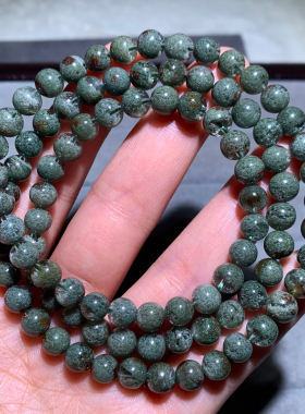 天然幽灵水晶三圈手链饰品男女生