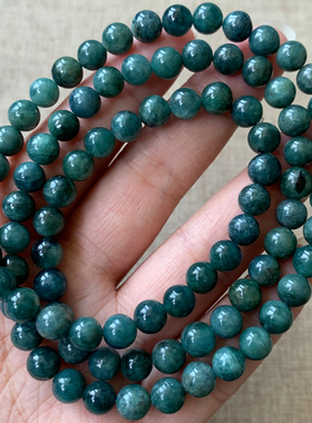 天然蓝绿碧玺三圈全新细腻腕间