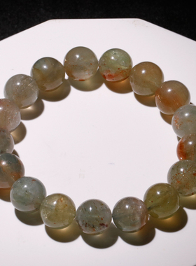 天然阿鲁沙长石共生单圈水晶手链