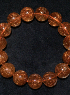 天然顺发铜发晶手链送礼物男女款