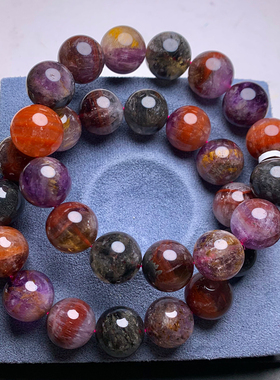 天然多宝极光共生水晶手串女礼物