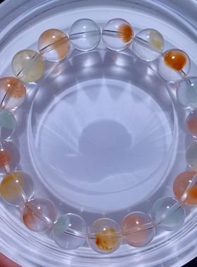 天然多巴胺彩兔毛单圈水晶手链女