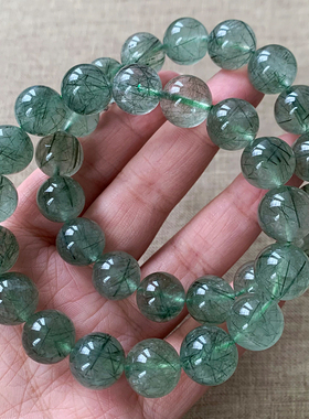 天然巴西顺发绿发晶手链饰品送礼