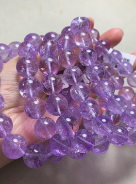 女天然梦幻薰衣草紫水晶手链