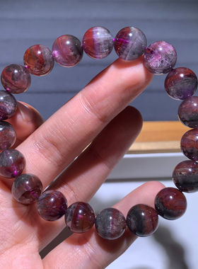 天然紫钛极光水晶手链Auralite23