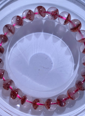 天然金草莓超七手链手串饰品情侣