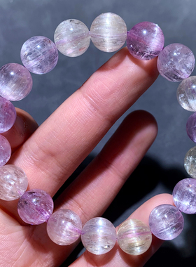 天然冰透锂辉石手链配饰礼物情侣