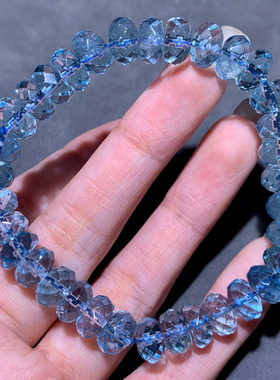 天然托帕石盘珠刻面手串饰品礼物