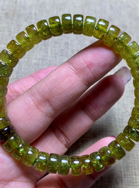 天然沙弗莱石榴石盘珠手链莎弗莱