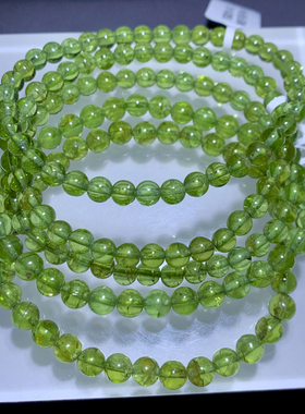 天然小颗粒橄榄石手链情侣款礼物