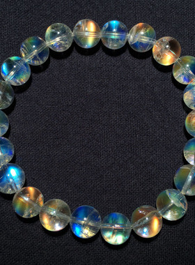 收藏级天然幻彩玻璃体马岛月光石