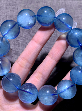 天然星光海蓝宝手链饰品礼物情侣