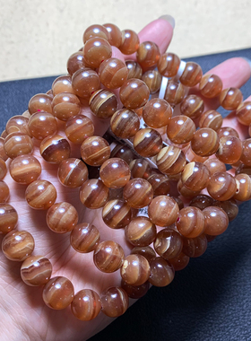 天然冰种秘鲁红纹石花纹手链女