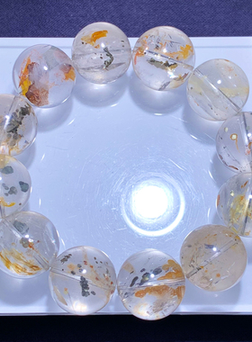 天然锦鲤黄铜矿共生彩铜矿手链女