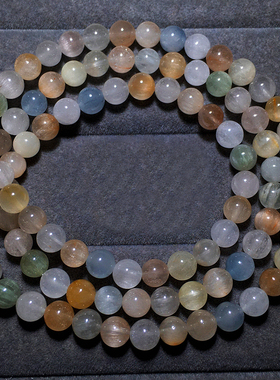 天然猫眼顺发彩兔毛三圈手链饰品