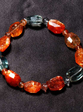 天然阿鲁沙长石随形手链民族风女