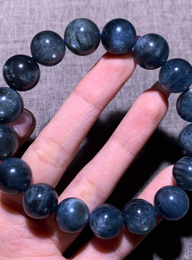 天然糯体星光魔鬼蓝海蓝宝手链