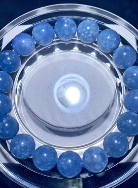 天然蓝兔毛团团手链水晶单圈蓝绒