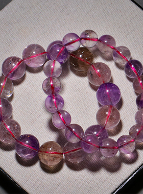 天然烟花超七手链紫发晶水晶女