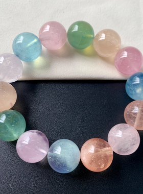 天然冰透摩根石单圈手链礼物男女