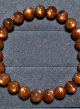 天然金骨干长石单圈手链金日光石