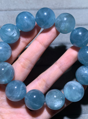 天然星光海蓝宝魔鬼蓝手链女饰品