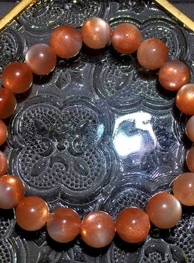 天然双色金砂日光石手串石单圈女