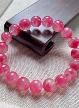 天然玉化蔷薇辉石共生石英质玉单