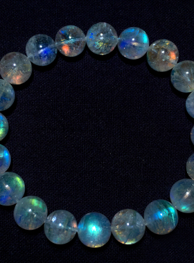 天然冰种马岛月光石单圈手链手串