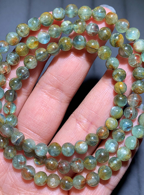 天然共生蓝晶石三圈手链饰品水晶