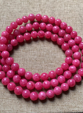 天然蔷薇辉石三圈水晶手串礼物女