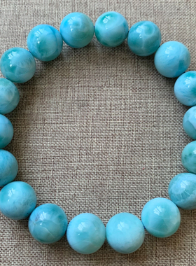 天然水晶海纹石手链女