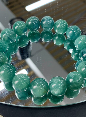 天然蓝绿晶石单圈手链共生水晶女