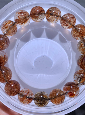 天然顺发共生云母黑金超单圈手链