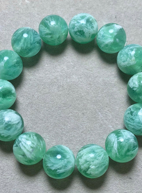 天然羽毛萤石单圈手链拉丝油润女