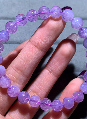 天然梦幻紫玉晶单圈手链冰透饰品
