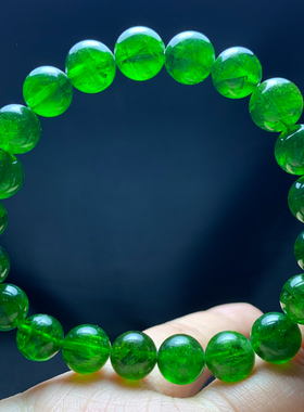 天然透辉石单圈手链透体墨绿