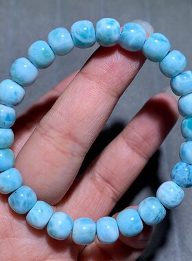 天然玉化海纹石老型珠手串饰品女