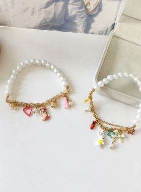 可爱卡通小动物闺蜜蝴蝶结手链