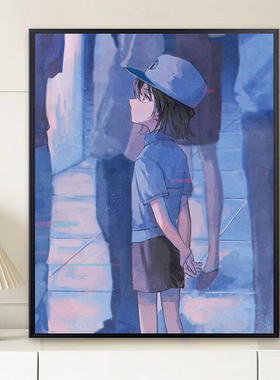 名探侦柯南灰原哀diy数字油画手绘填色涂色丙烯油彩画 动漫填充画