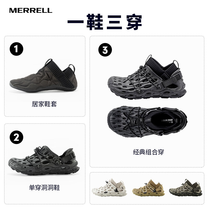 MERRELL迈乐毒液洞洞鞋情侣户外运动休闲鞋男女一鞋三穿露营鞋男-图0