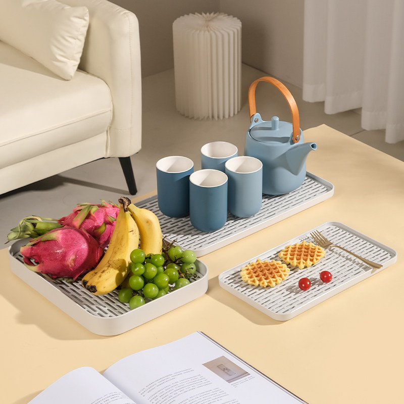 家用沥水托盘客厅杯架厨房餐具水果沥水盘户外旅游茶盘杂物摆放盘,淘宝优惠券,粉丝福利购,淘宝优惠卷