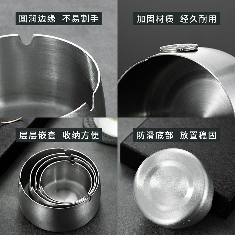 不锈钢烟灰缸酒吧KTV网吧潮流家用客厅金属大号防飞灰姻灰缸抗摔,淘宝优惠券,粉丝福利购,淘宝优惠卷