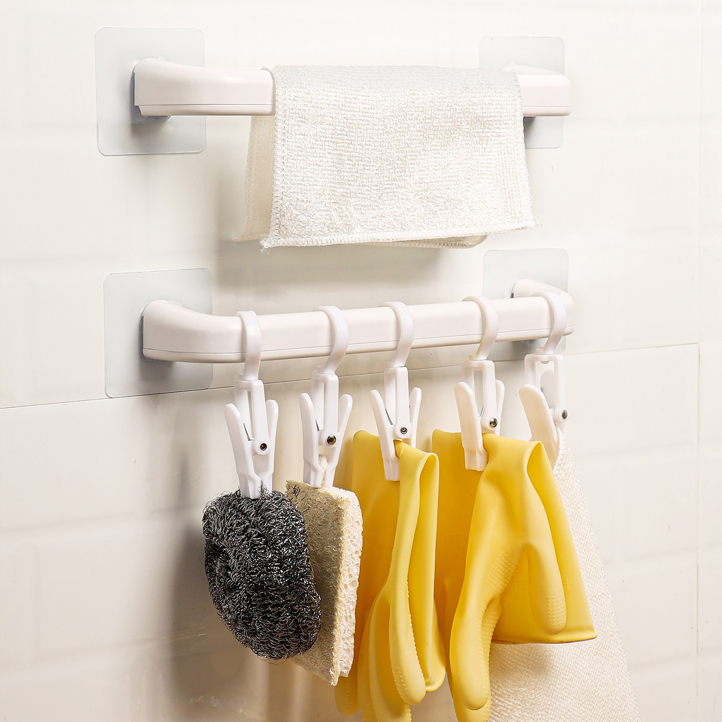 厨房钢丝球抹布壁挂置物架调料包洗碗布清洁手套百洁布沥水架挂钩,淘宝优惠券,粉丝福利购,淘宝优惠卷