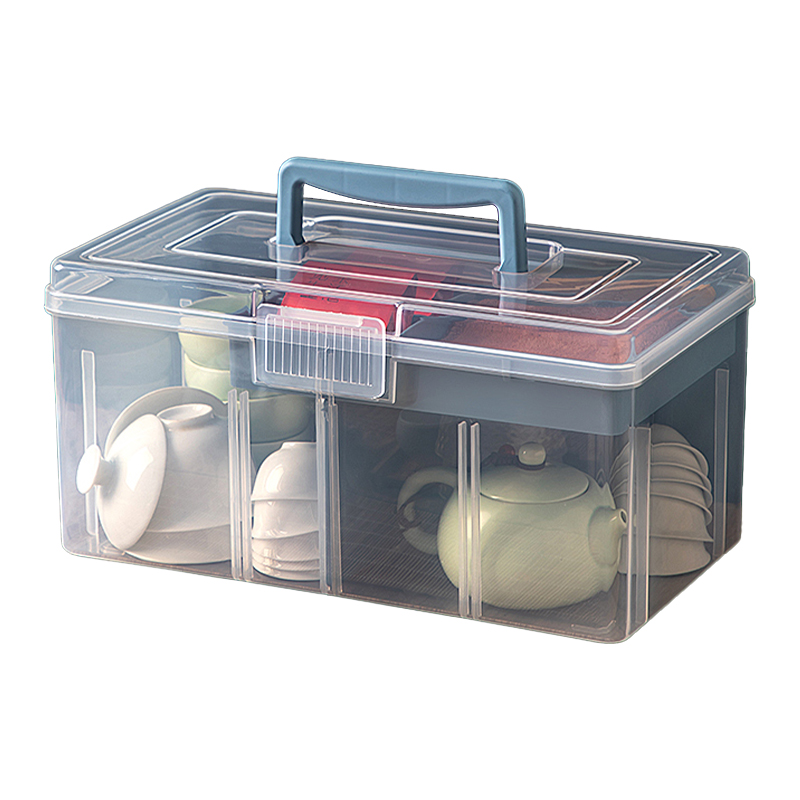 茶具收纳盒桌面茶杯水杯茶叶包分格盒长方形透明防尘整理置物箱子,淘宝优惠券,粉丝福利购,淘宝优惠卷