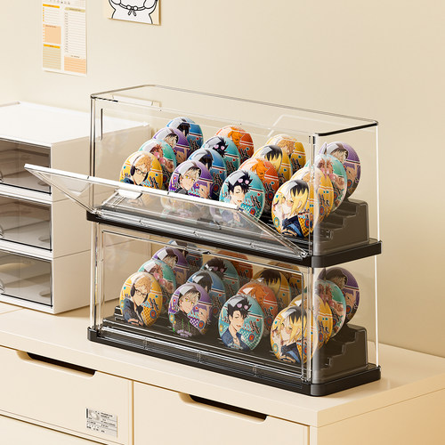 吧唧收纳盒阶梯式桌面徽章展示架透明亚克力谷子多层动漫周边摆件 - 图0