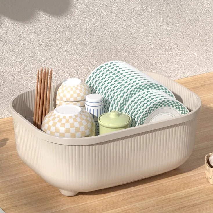 厨房透明碗碟收纳架碗柜放碗箱沥水带盖碗盘置物架子装碗筷收纳盒,淘宝优惠券,粉丝福利购,淘宝优惠卷